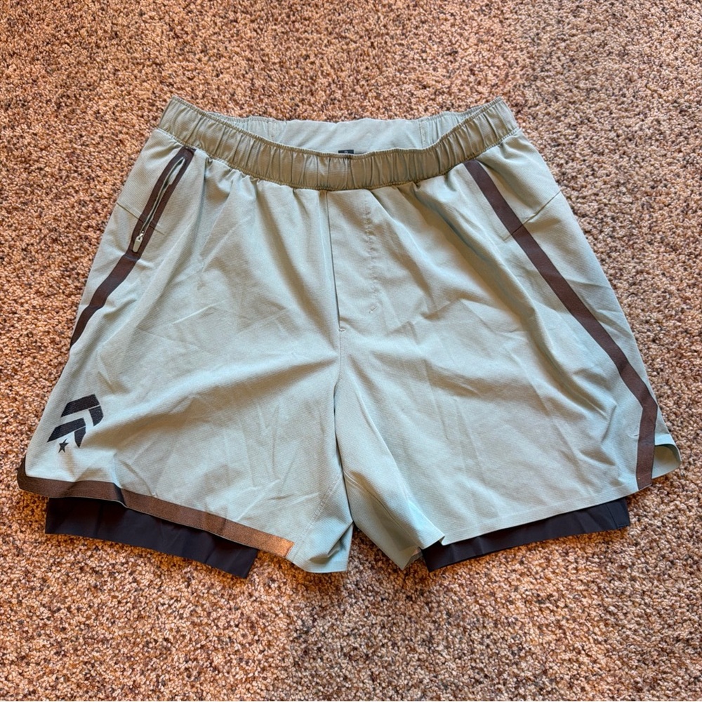 Lululemon Surge Shorts 6" Lined Special Edition Men’s Large Army Green Seawater